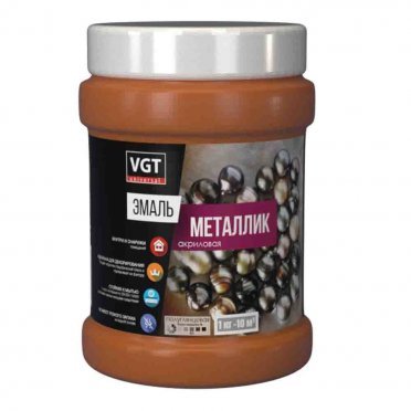 Эмаль декоративная акриловая VGT Металлик серебро 0,23 кг