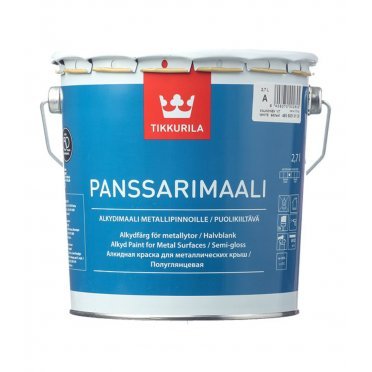 Эмаль для металических крыш Tikkurila Panssarimaali белая основа А полуглянцевая 2,7 л
