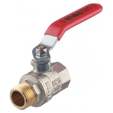 Кран шаровой латунный Valtec Base (VT.215.N.04) 1/2 ВР(г) х 1/2 НР(ш) ручка прямой