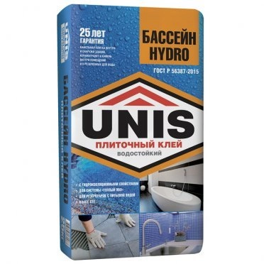 Клей для плитки Unis Бассейн (класс С1) 25 кг