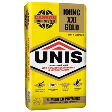 Клей для плитки Unis Gold XXI серый (класс С0) 23 кг