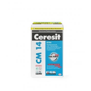 Клей для плитки, керамогранита и камня Ceresit СМ 14 Extra серый (класс С1) 25 кг