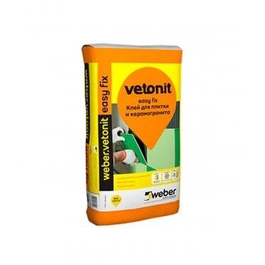 Клей для плитки и мозаики Weber.vetonit Easy fix серый (класс С0) 25 кг