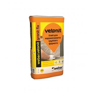 Клей для плитки, керамогранита и мозаики Weber.vetonit Granit fix серый (класс С1) 25 кг