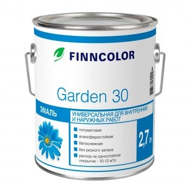 Эмаль алкидная Finncolor Garden 30 основа А полуматовая 2,7 л