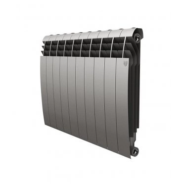 Радиатор биметаллический Royal Thermo BiLiner Silver Satin 500 мм 10 секций 1" боковое подключение серый