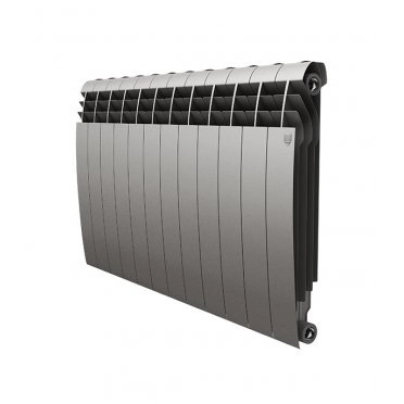 Радиатор биметаллический Royal Thermo BiLiner Silver Satin 500 мм 12 секций 1" боковое подключение серый
