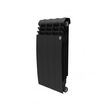 Радиатор биметаллический Royal Thermo BiLiner Noir Sable 500 мм 4 секции 1" боковое подключение черный
