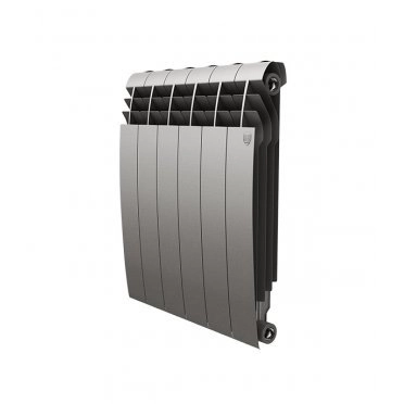 Радиатор биметаллический Royal Thermo BiLiner Silver Satin 500 мм 6 секций 1" боковое подключение серый