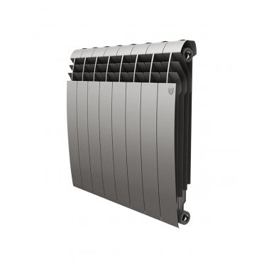 Радиатор биметаллический Royal Thermo BiLiner Silver Satin 500 мм 8 секций 1" боковое подключение серый
