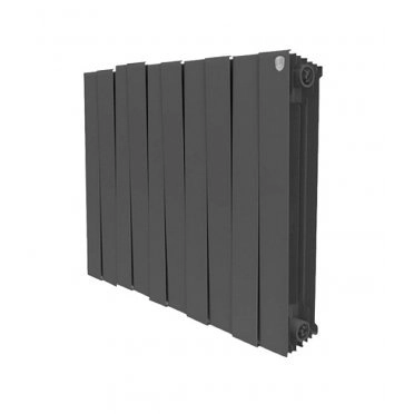Радиатор биметаллический Royal Thermo Piano Forte 500 мм 10 секций 1" боковое подключение 591х800 мм черный