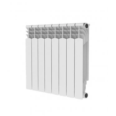 Радиатор биметаллический Royal Thermo MONOBLOCK 500 мм 8 секций 1" боковое подключение белый