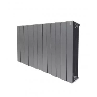 Радиатор биметаллический Royal Thermo Piano Forte 500 мм 12 секций 1" боковое подключение 591х960 мм серый
