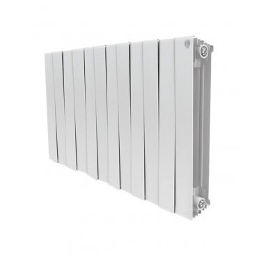 Радиатор биметаллический Royal Thermo Piano Forte 500 мм 12 секций 1" боковое подключение 591х960 мм белый