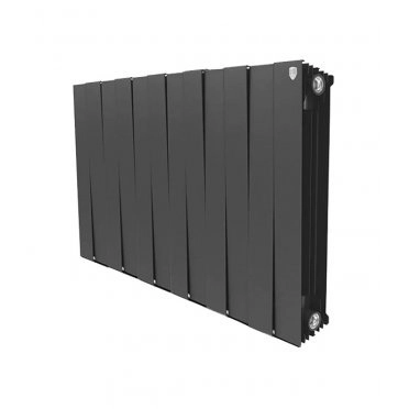Радиатор биметаллический Royal Thermo Piano Forte 500 мм 12 секций 1" боковое подключение 591х960 мм черный