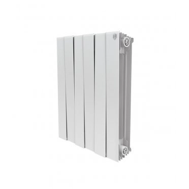 Радиатор биметаллический Royal Thermo Piano Forte 500 мм 6 секций 1" боковое подключение 591х480 мм белый