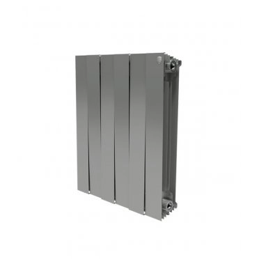 Радиатор биметаллический Royal Thermo Piano Forte 500 мм 6 секций 1" боковое подключение 591х480 мм серый