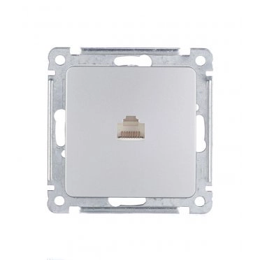 Розетка компьютерная HEGEL Master РСК-400-06 скрытая установка серебро один модуль RJ45