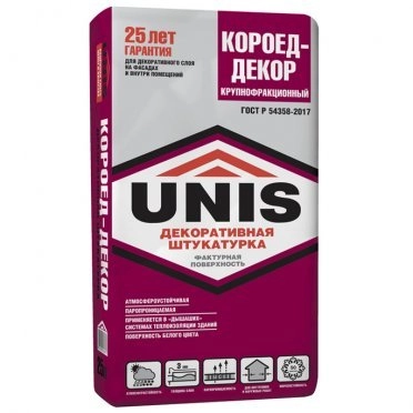 Сухая смесь декоративная Unis Короед-Декор крупнофракционная 25 кг
