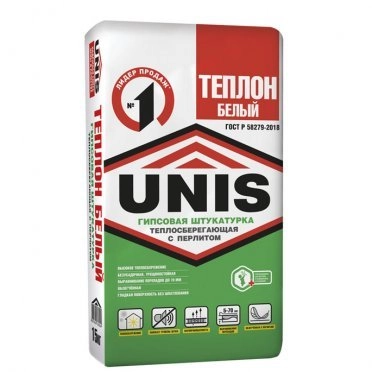 Штукатурка гипсовая UNIS Теплон белая 30 кг
