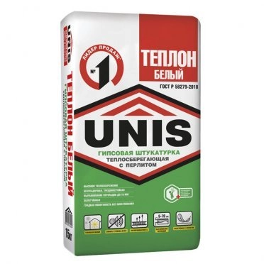 Штукатурка гипсовая Unis Теплон белая 15 кг