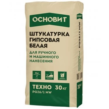 Штукатурка гипсовая Основит Техно PG26/1 MW 30 кг
