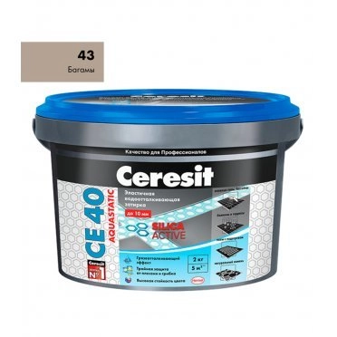 Затирка Ceresit CE 40 aquastatic 43 багамы бежевая 2 кг